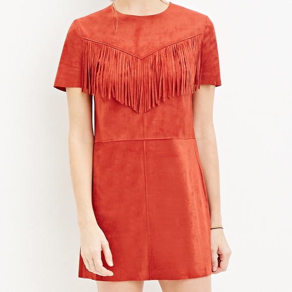 Burnt Red Fringe Dress - Picture 2 of 5